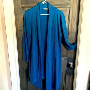 Teal long sweater cardigan